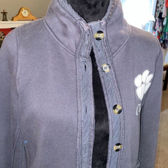 Gray Button-Up Jacket with White Logo - Picture 7 of 8